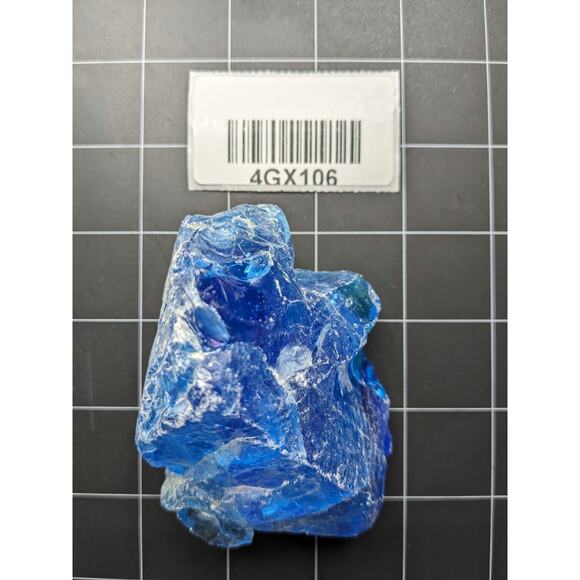 Sapphire Blue Translucent Art Glass Cullet Glowing Manganese Slag #4GX106 - Picture 6 of 6